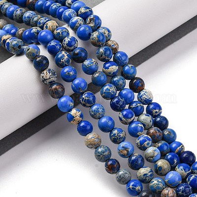 Нити бусин из окрашенного натурального регалита/императорской яшмы/морского осадка яшмы G-B124-C02-01-1