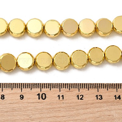 Стеклянные бусины с гальваническим покрытием  EGLA-F166-04C-G-1