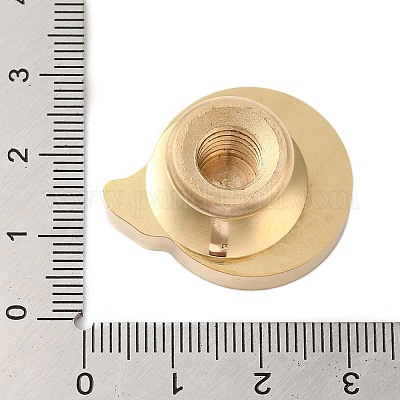 Латунные головки штампов с геометрической рамкой в виде листьев AJEW-H149-03G-03-1