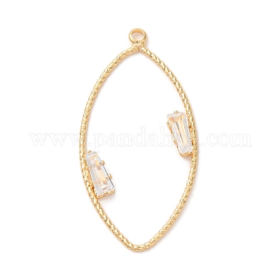 Подвески из прозрачного стекла из латуни KK-A227-10G-1