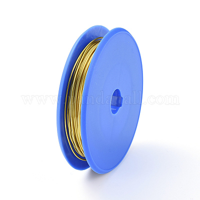 Round Copper Craft Wire, for Jewelry Making, Golden, 0.6mm, about 30m/roll