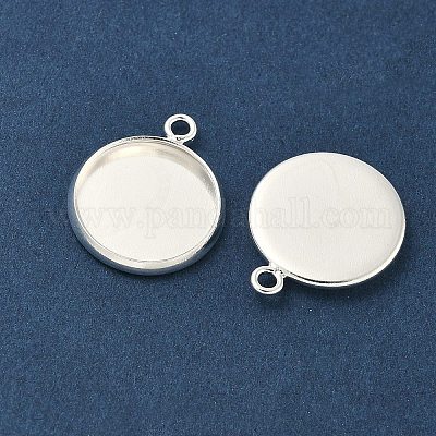 Плоские круглые сеттинги кабошон латунь подвесные KK-K414-14E-S-1