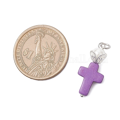 18шт 6 цвета окрашенные подвески из синтетической бирюзы PALLOY-JF04448-1