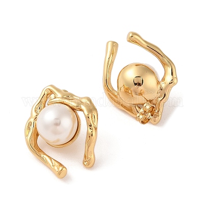 Серьги-гвоздики из пластика и нержавеющей стали 304 EJEW-S227-06G-1