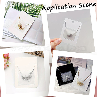 15 шт. пластиковый мешочек для ожерелья с клеем для карточек с изображением ожерелья AJEW-SC0003-43-1