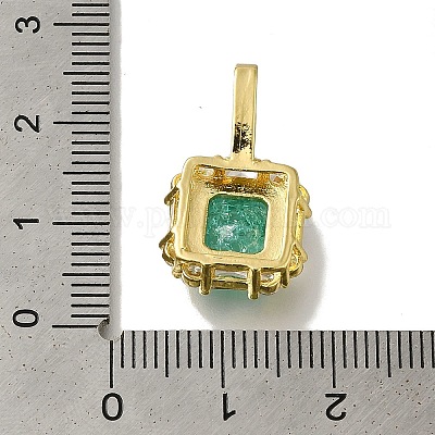 Подвески из латуни с микропаве из кубического циркония Suqare KK-H485-28G-01-1