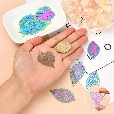 20 шт. 10 стиля ионное покрытие (IP) 201 нержавеющая сталь филигранные подвески и большие подвески STAS-SZ0002-33-1