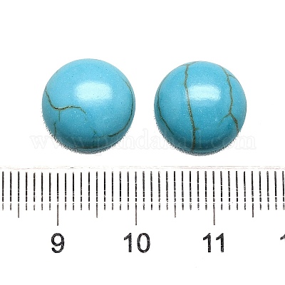 Синтетических бирюзовый кабошон G-P393-R64-12MM-1
