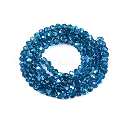 Стеклянные бусины с гальваническим покрытием  EGLA-A044-T4mm-L27-1