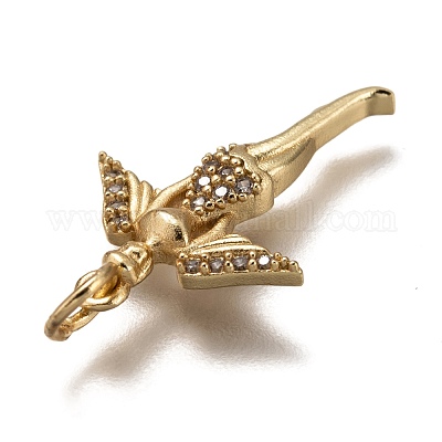 Латунные микропаве прозрачные подвески с фианитом ZIRC-I051-10-1