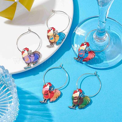 Наборы подвесок для бокалов с эмалью из сплава AJEW-JO00255-1