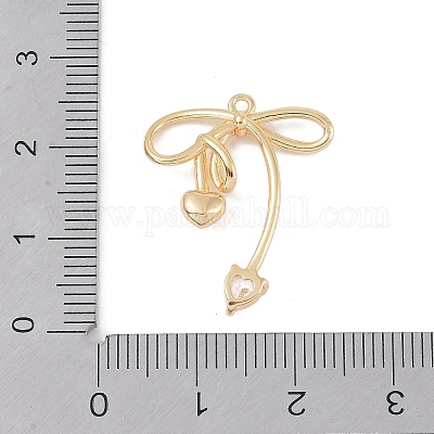 Латунные микропаве прозрачные подвески с фианитом KK-U008-03B-G-1