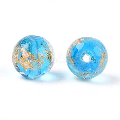 Ручной работы золотые и серебряные шарики фольги стекла FOIL-N030-03A-01D-1