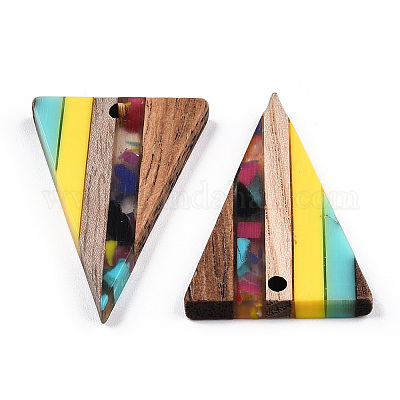 Подвески из прозрачной смолы и ореха RESI-TAC0017-50-B01-1