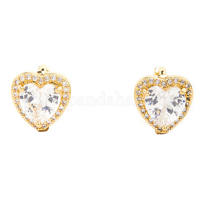 Модные латунные серьги-кольца в форме сердца из прозрачного кубического циркония JH8466-1-1