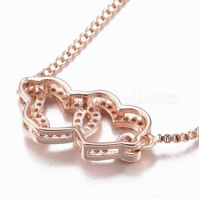 Регулируемые латунные браслеты-слайдеры из циркония BJEW-E317-24RG-1