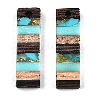 Полупрозрачные подвески из смолы и орехового дерева RESI-TAC0017-47-A02-1