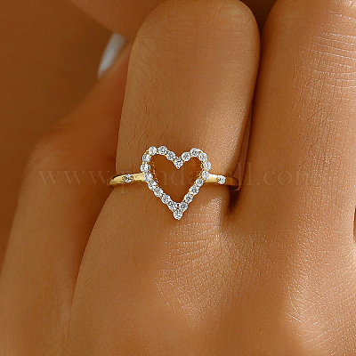 Минималистичное серебряное кольцо в форме сердца S925 с цирконом для ежедневного ношения у женщин SF4347-3-1