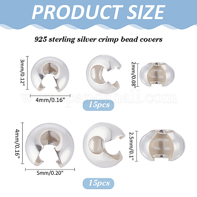 30 шт. 2 стиля 925 крышки для бусин из стерлингового серебра STER-ME0001-32-1