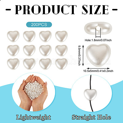 200шт бусины из искусственного жемчуга из АБС-пластика OACR-TA0003-84A-1