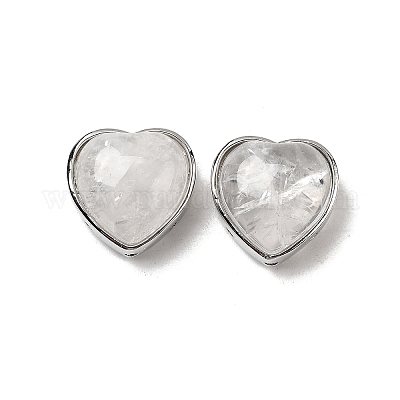 Латунные многорядные звенья из натурального кварцевого кристалла в форме сердца G-B149-13P-05-1