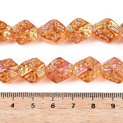 Стеклянные бусины с гальваническим покрытием  EGLA-N012-08M-1