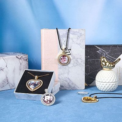 DIY набор для изготовления сердца и плоского круглого ожерелья DIY-SZ0007-31-1