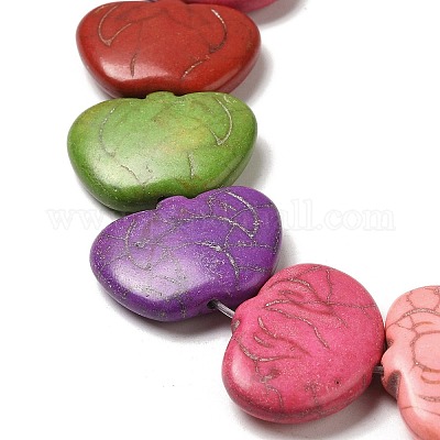 Нити из синтетических бирюзовых бусин G-P507-23A-1