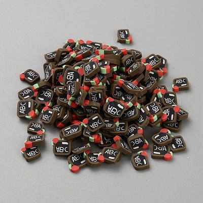 Кабошоны из полимерной глины школьной тематики ручной работы CLAY-WH20002-02D-1