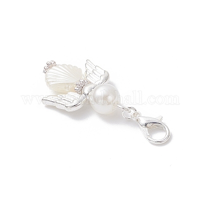Подвески из искусственного жемчуга и сплава ангелов HJEW-JM04080-1