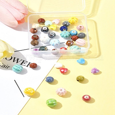 40шт необычные старинные фарфоровые бусины ручной работы PORC-FS0001-04-1