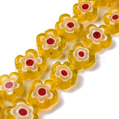 Ручной работы millefiori стеклянные бусины нитки LAMP-G164-03F-1