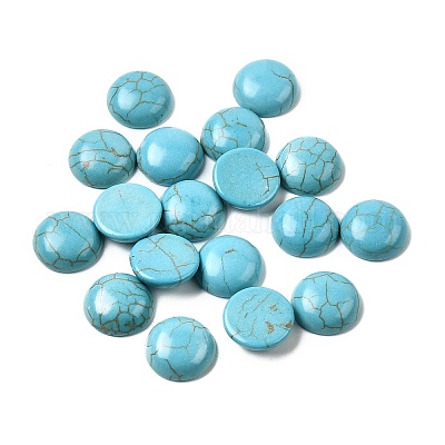 Синтетических бирюзовый кабошон&nbsp;G-P393-R64-12MM-1