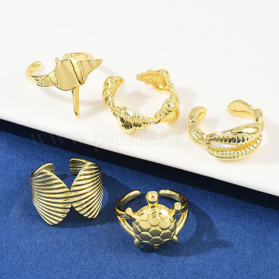 Латунные манжеты для женщин RJEW-H256-19-G-1