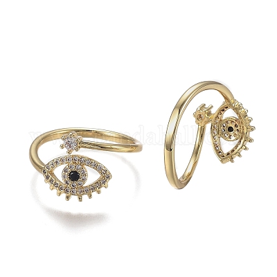 Регулируемые латунные кольца микро манжеты из прозрачного циркония ZIRC-Z002-24G-1