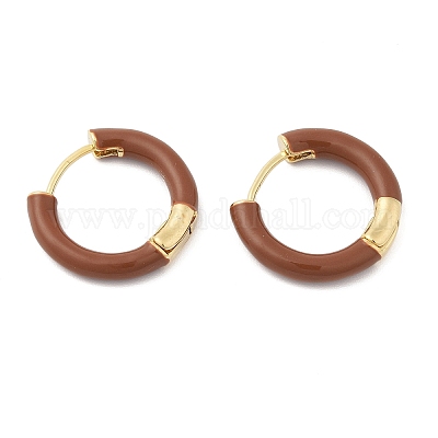 Серьги-кольца из латуни и 925 стерлингового серебра EJEW-R013-02G-02-1