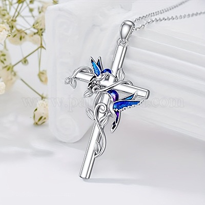 Наборы из эмалевого сплава с подвесками в виде креста и птицы и серьги-подвески FS-WG79AEB-02-1