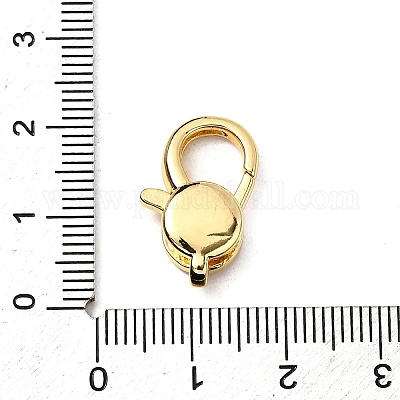 Застежки-клешни из прозрачной латуни с кубическим цирконием KK-Z078-47B-G-1