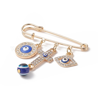 Buy Diaper Pin with Evil Eye Bead in Pins