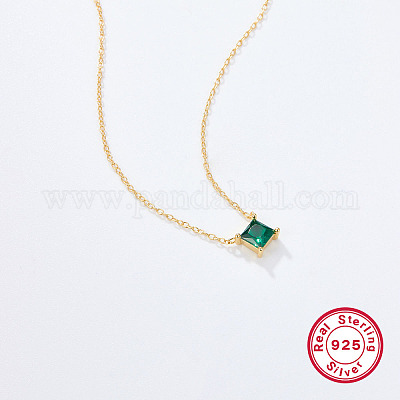 Ожерелье с квадратной подвеской из стерлингового серебра s925 для женщин с кубическим цирконием VD5417-3-1