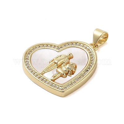 Латунные микропаве прозрачные подвески с фианитом KK-I712-51G-07-1