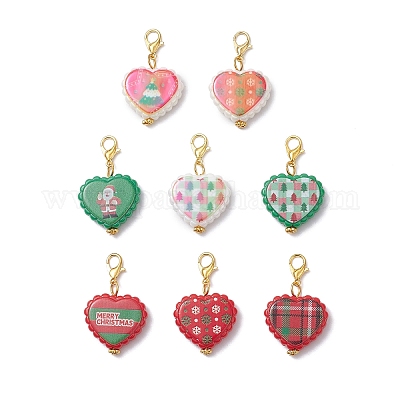 Подвесные украшения из непрозрачного акрила с рождественским принтом HJEW-JM04476-1