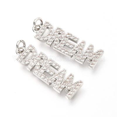 Латунные микропаве прозрачные подвески с фианитом ZIRC-O036-10P-1