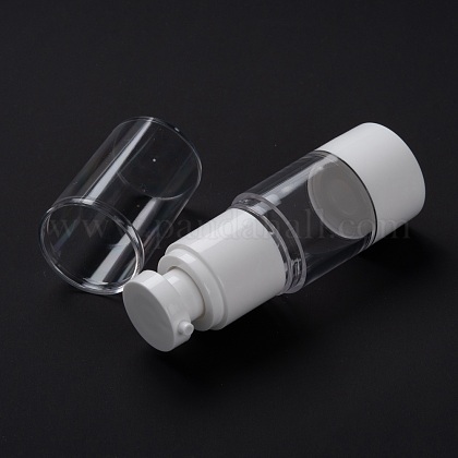 詰め替え可能なプラスチック発泡石鹸ディスペンサー  シャワー用ポンプ付き  液体石鹸  ホワイト  10x3.3cm  容量：15ml（0.51fl.oz） MRMJ-F015-02A-1