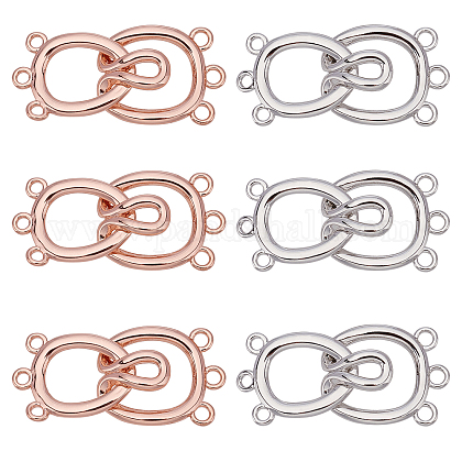 BENEREAT 10 Sets 36mm Real 18K Gold Plated S Ring Toggle Clasps Drop Silver S Hook Ring Jewelry Clasps for Necklace Jewelry Making DIY Crafts KK-BC0001-05-1