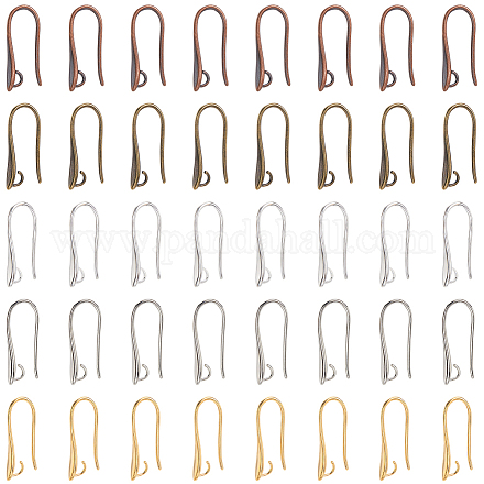 60 шт. 5 цвета латунные крючки для серег для дизайна серег KK-SP0002-50-1