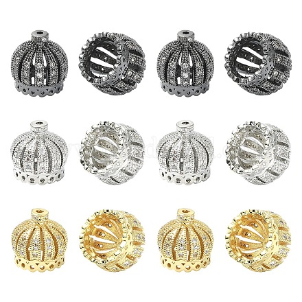 3 шт. 3-х цветные латунные бусины из кубического циркония&nbsp;KK-YW0004-25-1