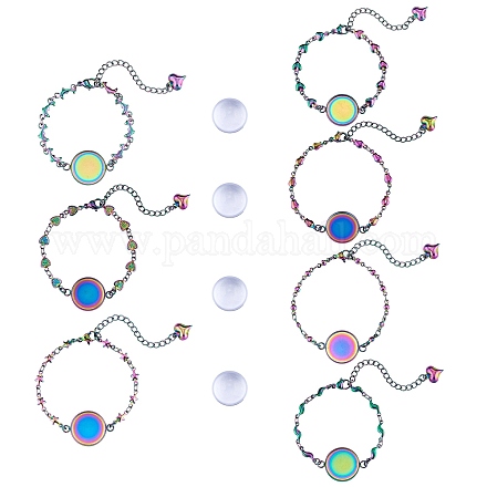 Набор для изготовления браслета с пустым куполом цвета радуги своими руками DIY-SZ0009-08-1