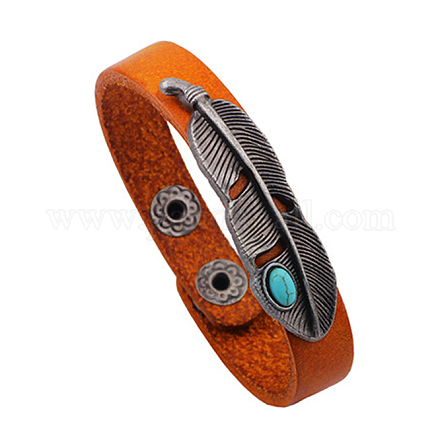 Imitation bracelets snap en cuir BJEW-N0011-004A-1