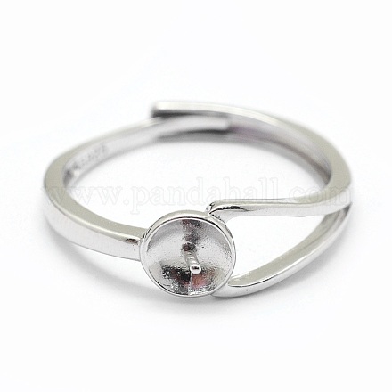Componentes de anillo de plata de ley ajustables. STER-I016-014P-1